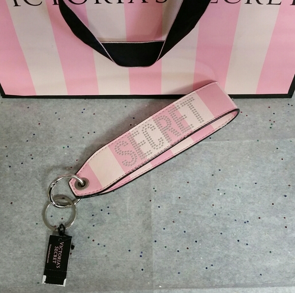 NEW! VS Signature Stripe Wristlet Strap Keychain - Picture 5 of 12